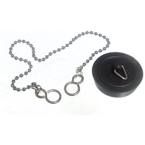 BASIN PLUG BLACK 38MM 1 1/2 INCH WITH 300MM CHAIN Cover