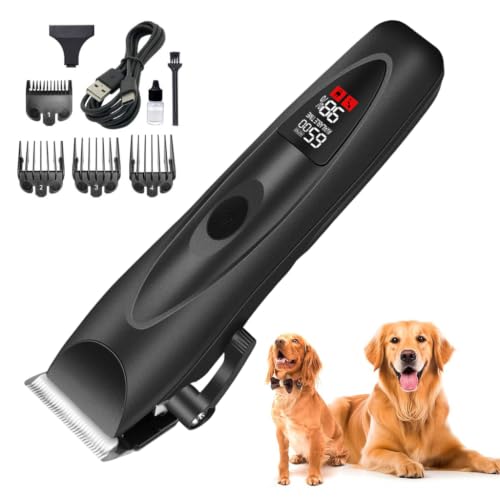 Image of Qpets Dog Trimmer Cordless, 4 Speed Ceramic Pet Grooming Kit for Dogs Cats