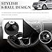VKQTS Black 8 Ball Steering Wheel Knob Spinner,360° Rotatable Stylish Suicide Knob for Steering Wheel with Comfortable Grip,Universal Steerings Wheels Spinner Knobs Car Accessories