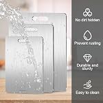 Titanium Cutting Boards, 100% Pure Titanium Cutting Boards for Kitchen - Cutting Edge Hygiene & Durability, Double Sided Medical-Grade Cutting Mat(15.4 * 11 in)