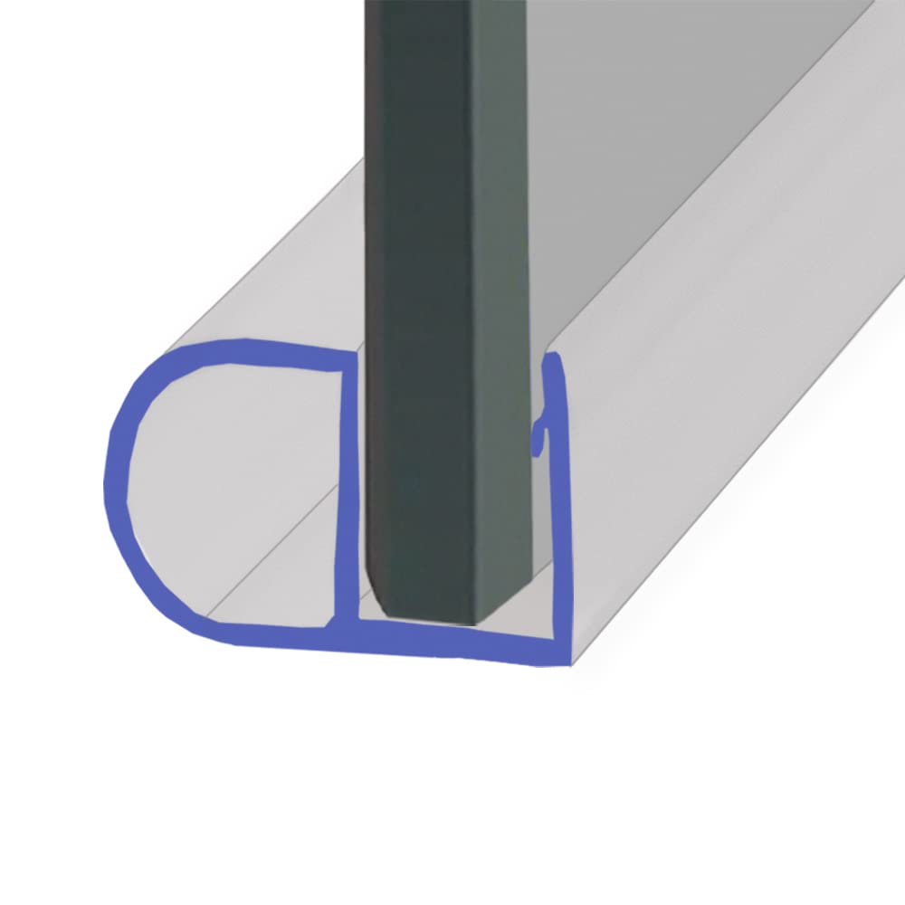 Shower Seal Uk Ltd Shower Seal For Screens, Doors Or Panels | Fits 8, 9 Or 10Mm Glass | Side Bubble For Buffer Or When There Is No Gap | 80Cm, 90Cm, 140Cm Or 2M Long | Seal121 (25Mm Sample)