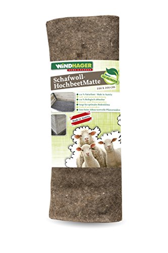 Preisvergleich Produktbild Windhager Schafwoll-Hochbeetmatte, 500 g / m², 2 x 1 m, grau