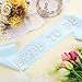 Zeyune Blue Bride to Be Sash Blue Bridal Shower Accessory Pearl Satin Sash Bachelorette Party Decorations Bridesmaid Gift Engagement Party Supplies