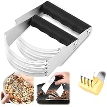 2er Pack Stainless Steel Pastry Blender Cutter and Bench Scraper Set, Efficient Multipurpose Kitchen Baking Tool with Ergonomic Grip Handle for Nut, Pie and Dough Processing Cutter