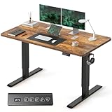 FEZIBO 昇降デスク 電動 昇降式デスク 幅120cm オフィスワークテーブル スタンディングデスク 高さメモリー機能 上下自動昇降 静音 収納フック付き 衝突検知 机 作業机 テレワーク【幅120 x 奥行き60 x 高さ72-118cm】