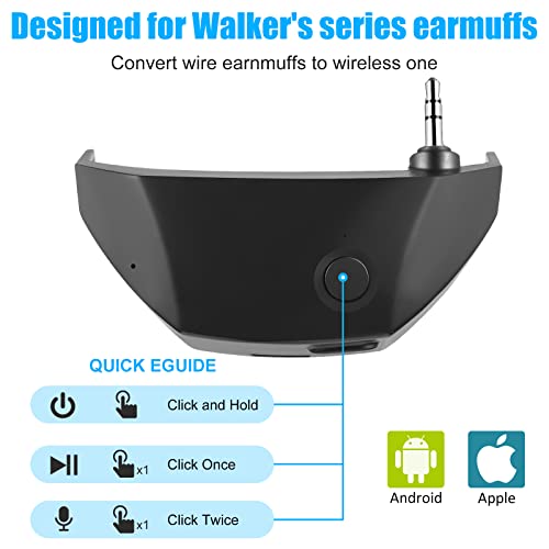 Heatcheer Bluetooth Adapter For Walker's Shooting Earmuffs, Rechargeable Bluetooth Connector Compatible With Walkers Razor Slim Electronic Muff, Handsfree Calling & Audio Receiver #TOP4