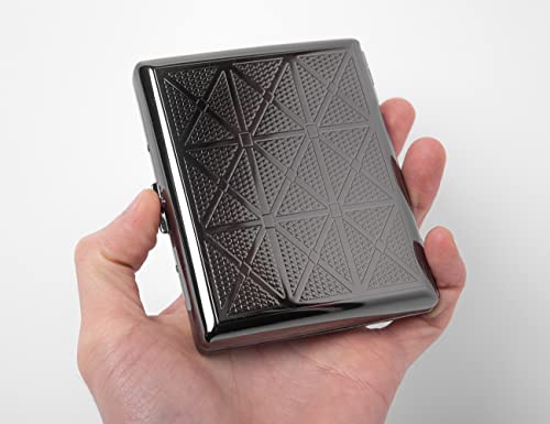 Classic Vintage Metal Cigarette Case/Storage Box, Can Hold 100’s 20pcs ( Black)