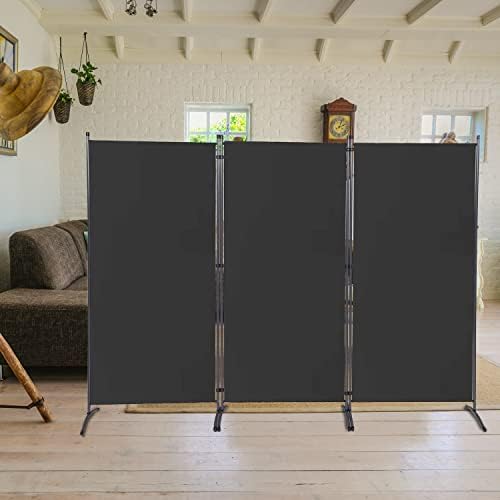 102x71'', 3 Panel Room Divider, Folding Privacy Screen for Home, Dorm, Office, Partition Room Dividers Separators, Freestanding Room Divider Screen Fabric Panel, Grey