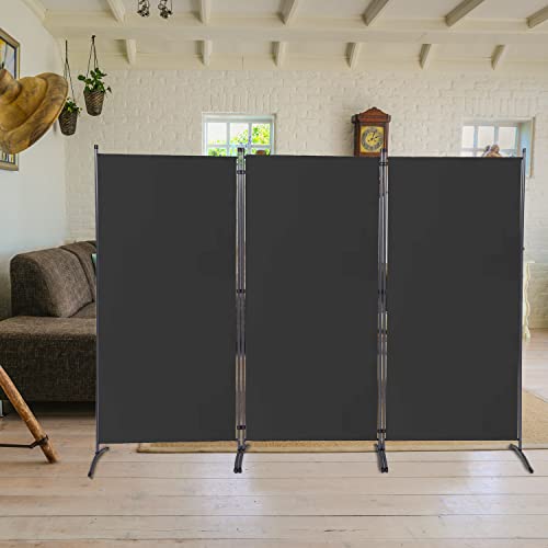 102X71'', 3 Panel Room Divider, Folding Privacy Screen For Home, Dorm, Office, Partition Room Dividers Separators, Freestanding Room Divider Screen Fabric Panel, Grey #TOP3