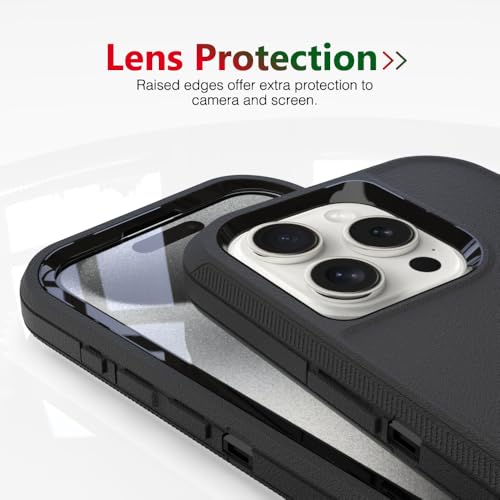 Image of Case for iPhone 14 Pro Max, Heavy-Duty Tough Rugged Shockproof Drop Protective Cover Phone Cases, Black