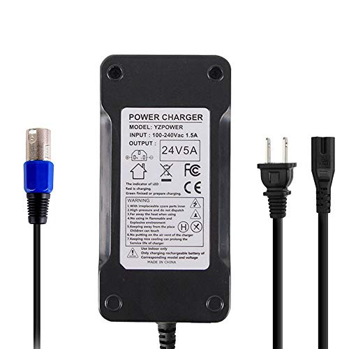 24V 5A Battery Charger for EA1065, S150 180 X-CEL, Jazzy 1107 614HD Smart Automatic