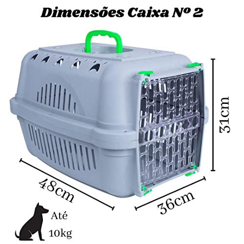 Caixa de Transporte para Cachorros e Gatos N.2 Neon Verde, Transporte Pet Falcon