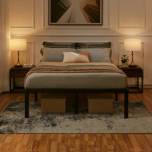 image for Yaheetech 36 cm 4ft6 Double Metal Platform Bed Frame with Heavy Duty S