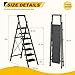 7 Step Ladder with Tool Tray,Folding Step Stool Heavy Duty 660 Lbs Load,Protable Step Ladders with Anti-Slip Widen Pedals,Handrail,Safe-Lock Design,Tall Kitchen/Closet Step Ladder for Adults