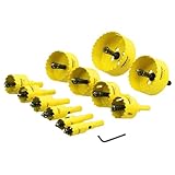 ホールソー セット 18-75mm バイメタル 穴あけ ドリルビット 切削工具 鉄 アルミ 石膏ボード プラスチック 木材などに (18-75mm セット)