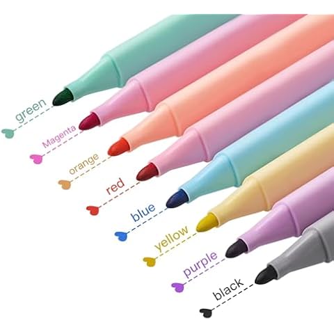 Dry Erase Markers, Cute Aesthetic Marker with 8 Colors, Erasable Low-odor Children's Whiteboard Pen, Marker Pens for Home Office and Classroom (8) Cover
