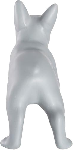 Miniatura 5 de Estatua de bulldog francés, estatua de perro de cerámica de pie gris oscuro mate, escultura decorativa para jardín o decoración del hogar, estatua