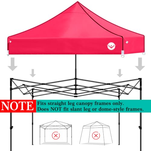 AEVNE Pop Up Canopy Replacement Canopy Tent Top Cover,10 x 10 Pop Up Canopy Top Cover for Most of the Standard Canopy,PU-Coated 500D Polyester,Waterproof & 99% UV Resistant (Top Only) (Pink, 10x10) by AEVNE - Used condition - Image 4