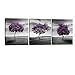 Pyradecor 3 Panels Purple Trees Giclee Canvas Prints Wall Art Paintings for Living Room Bedroom Home Decorations Large Modern Gallery Wrapped Landscape Fall Forest Pictures Artwork Ready to Hang L