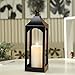 Modern Farmhouse Lantern Decor, Black Metal Decorative Hanging Candle Lanterns Ideal for Home Decor, Parties & Events, 15.1