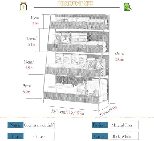 Store Display Rack Wall Mounted Storage Rack,Wire Snack Display Stand for Countertop, Candy Organizer Rack for Stores, Kitchen, Office, Drink Shelf and Chip Holder