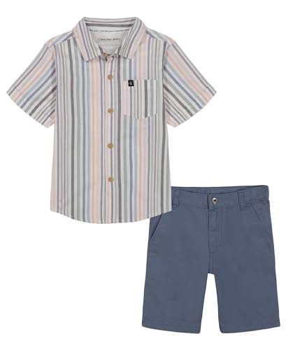 Image of Calvin Klein Boys' 2-piece Set, Short Sleeve Woven Shirt With Shorts