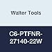 Walter Tools C6-PTFNR-27140-22W Tool Steel Boring Bar, Right Hand, 1.969" Minimum Bore Diameter, 4.528" Maximum Bore Depth, 5.512" Length