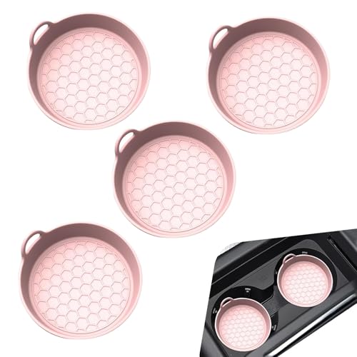 Set 4 Posavasos de Silicona para Vehículos Rosados miniatura 1