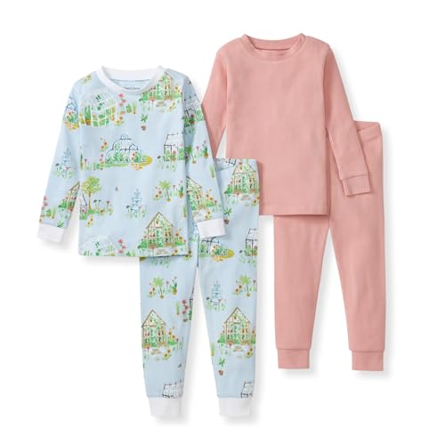 Burt's Bees Baby Organic Cotton Pajamas for Girls, 100% Cotton Pajama Set for Toddlers and Kids, Soft and Stretchable Fabric