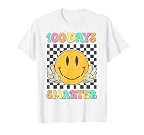 100 Days Smarter Cute Smile Face Hippie 100th Day Of School T-Shirt