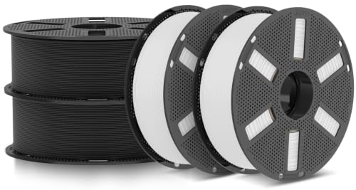 Image of JAYO PLA 3D Printer Filament Bundle 4.4KG, 1.75mm Diameter, Dimensional Accuracy + /- 0.02mm, 4 Pack 1.1kg Spool (Black, White)