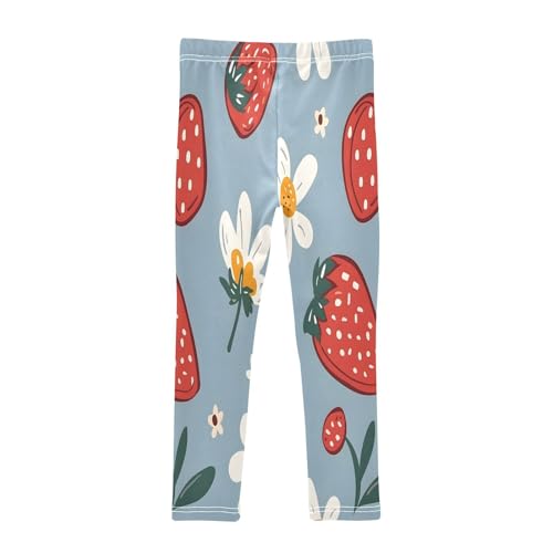 Toddler Girls Leggings Printed Yoga Pants Leggings Short Brush Cartoon Flowers for Kids2