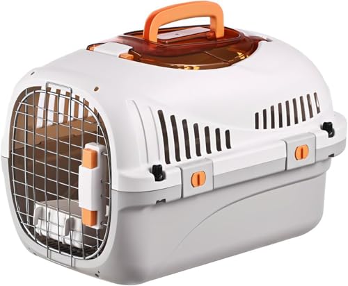 AOPIPIペットキャリーバッグ 猫用キャリーバッグ 小型犬・猫用 7kgまで対応 サイズ:長さ49cm x 幅32cm x 高さ32cm ペットキャリーバッグ ペットの旅行に超安全 (ホワイトグレー(天窓付き))