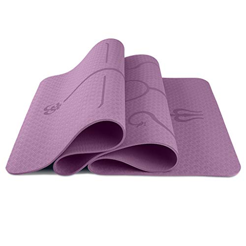 Charm&Cstay Thick Yoga Mat with Alignment Lines, Extra Thick Exercise Mat for Home Gym, Light Purple Charm&Cstay Thick Yoga Mat with Alignment Lines, Extra Thick Exercise Mat for Home Gym, Light Purple