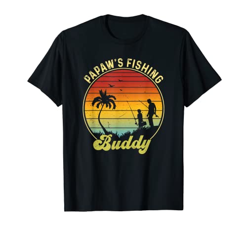 Vintage Papaw's Fishing Buddy Funny Dad Son pour pêcheur T-Shirt