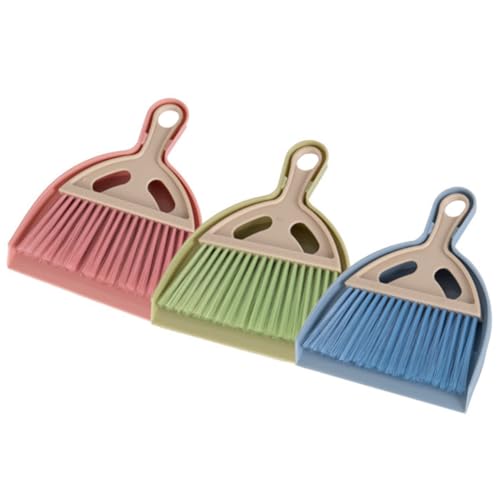 KICHOUSE 6セット ミニほうきとちりとり 点 コンパクト収納可能 毛 掃除用ブラシ付き デスクトップやキーボードの隙間掃除に ホームやドミト