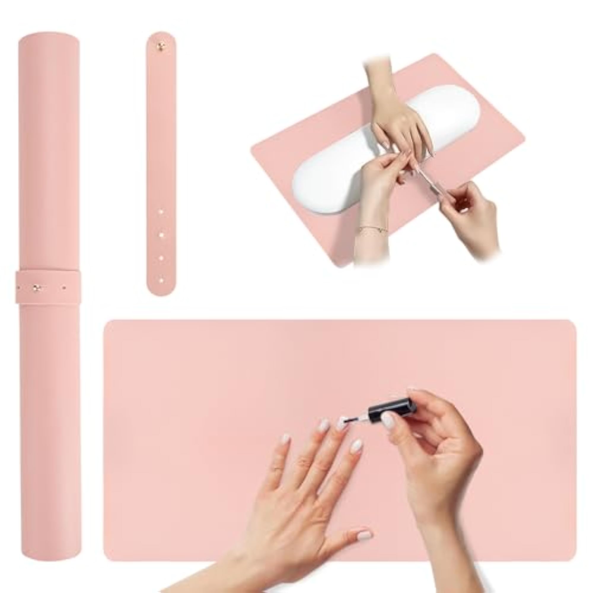 Pink Nail Art Table Mat Waterproof Heat Resistant