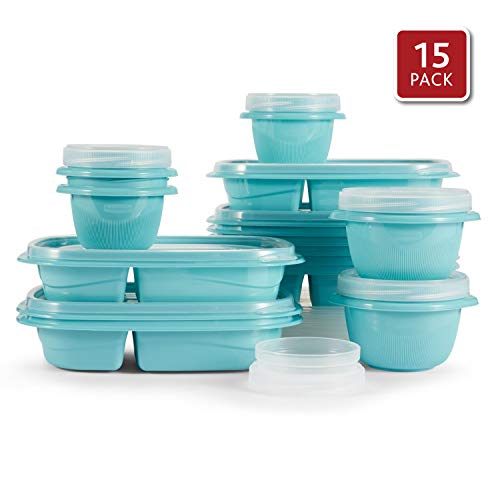 Rubbermaid TakeAlongs 2-Compartment Meal Prep and Food Storage Kit, 30 Pieces including Lids