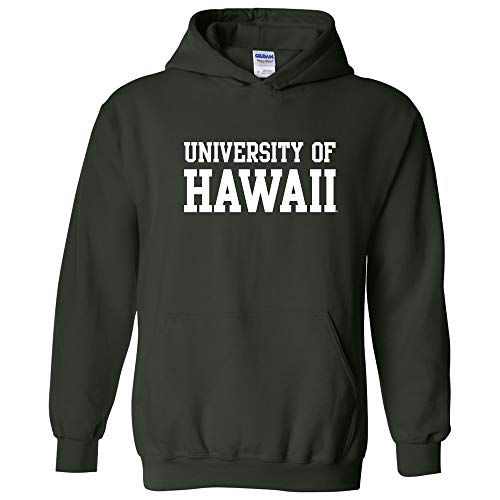 AH01 - Hawaii Rainbow Warriors Basic Block Hoodie - 3X-Large - Forest
