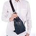 Imagen de Hebetag Bolso bandolera de cuero Mochila cruzada Mochila para hombres Mujeres Viajes al aire libre Camping Pesca Caza Senderismo Crossbody Hombro Cofre Mochila Mochila azul