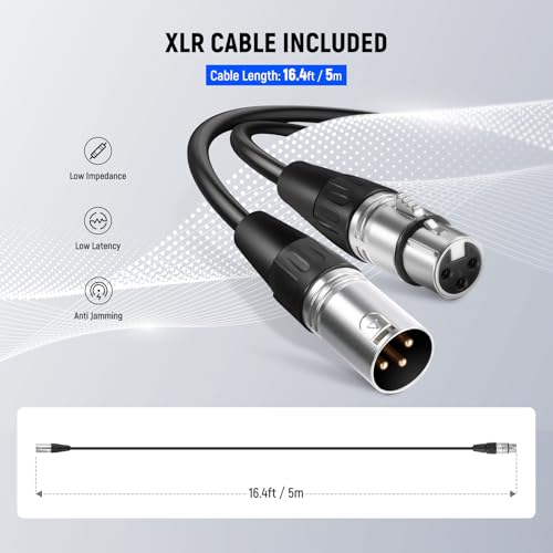 Image of NEEWER DM01 Cardioid Dynamic Microphone with XLR Cable for Podcast Singing PC Gaming Streaming Studio Vocals, Speeches, Live Performances, 600Ω + /- 30% Impedance, 100Hz-10KHz Frequency Range