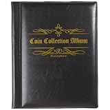 Daisybee コインアルバム 古銭 記念硬貨 メダル 収集 収納 コレクション ファイル 保存用ホルダー 250枚 収納 (ブラック)