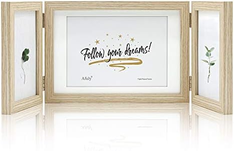 Afuly Triple Photo Frame White Wooden Picture Frames Multiple 3 Photos Mothers Day Wedding Birthday Gifts, 6x4 and 7x5 inches