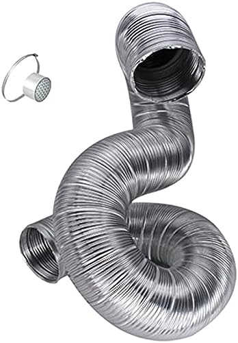 Demanca ダクトホース フレキエアーダクト 蛇腹ダクト 耐熱 防水 換気用ホース 100%アルミ製 排気ホース 送風機用ダクト アルミ換気パイプ ダクト 軽くて簡単に曲げられます、アルミ ホースクランプ+アルミ箔テープ付き (100*2m)