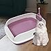 High Sided Cat Litter Box Potty Toilet Detachable Frame Kitten Potty Pan Kitty Semi Enclosed Sandbox Cat Bedpan, Pink