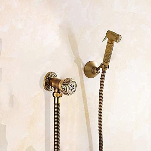Kitchen Sink Taps, Faucets,Hand Held Bidet Sprayer Douche Toilet Kit Antique Bronze Brass Shower Head Copper Valve Set Bidet Faucet Set/Hose a Shower Head/The Whole Set