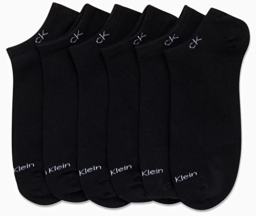 Image of Calvin Klein Mens No Show Socks - 6 Pack Soft Cotton Blend Cushioned Athletic Low Cut Socks for Men for Sports and Running