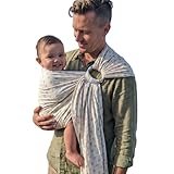 Organic Baby Ring Sling Carrier – Boho Hemp & Eucalyptus Wrap for Newborn to Toddler – Non-Toxic, ASTM-Certified, Ergonomic, Gift Box Included – Desert Aura
