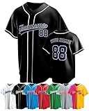 Custom Baseball Jersey – Personalized Jerseys Button Down Baseball Tee Shirts with Your Name Number Logo – Customized Player Uniforms for Sports Fans, Teams, Events – Gifts for Men Women Boys Girls