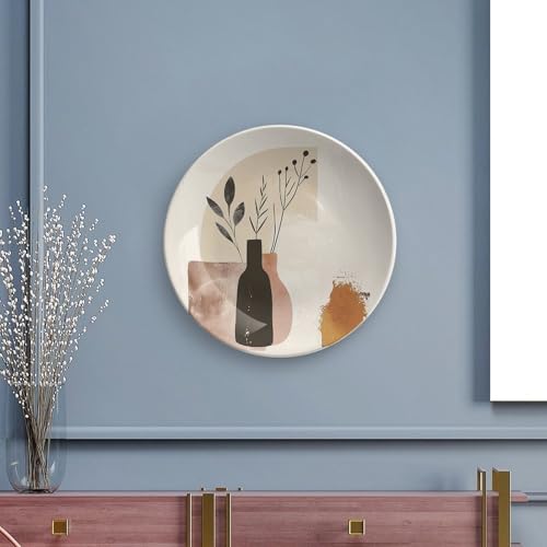 Plato decorativo de porcelana Beige y Marrón 7 pulg miniatura 5